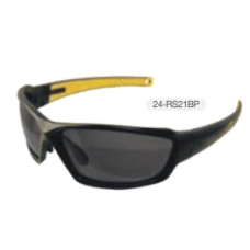 Safety Glasses, Black with Non-Polarized Smoke Lens 