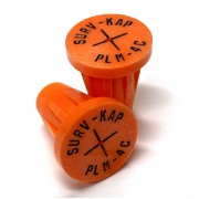 Ribbed Rebar Cap for 1/2" rebar with 1/8" radial lettering and crosshair center mark 