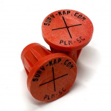 Ribbed Rebar Cap for 5/8" rebar with 1/8" radial lettering and crosshair center mark